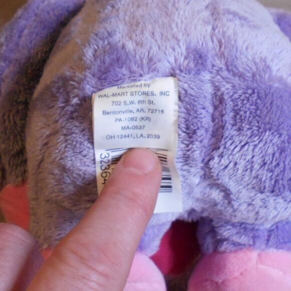 Valentine's Purple & Pink Gorilla Ape Plush w/I Love You Heart 6" Walmart - Picture 8 of 9